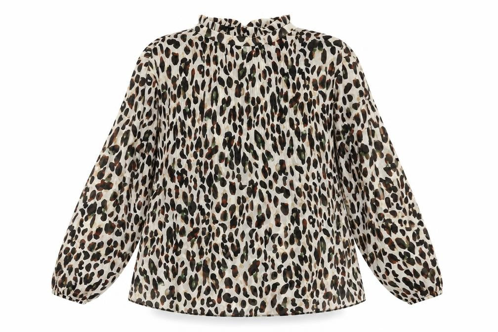 Front view of New Look Women's Animal Print Blouse, size 8