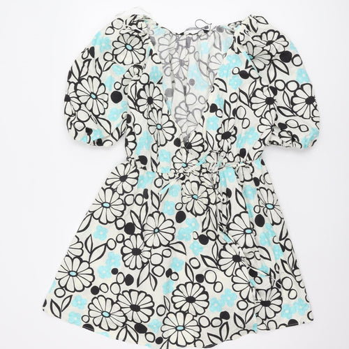 Zara Women's Multicoloured A-Line Dress, Size 8, Floral