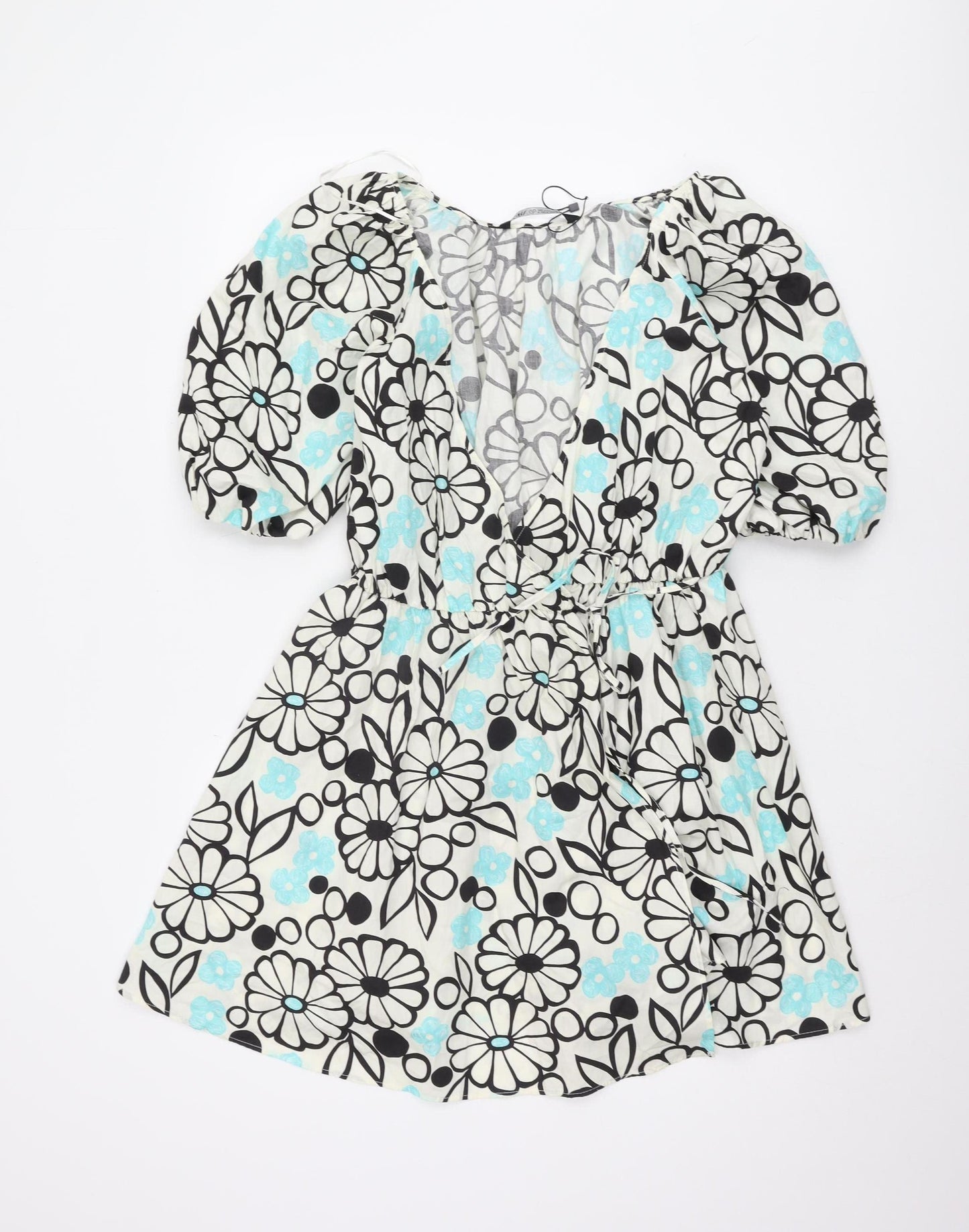 Zara Women's Multicoloured A-Line Dress, Size 8, Floral