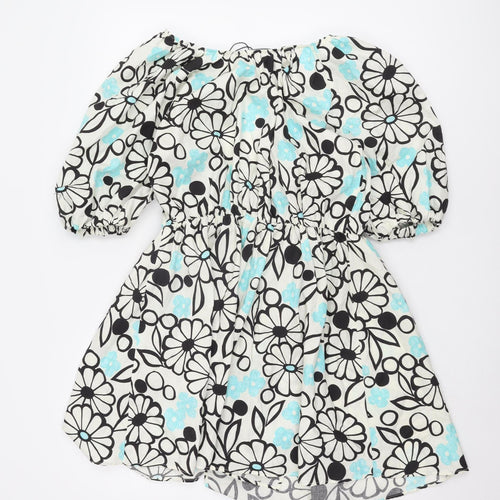 Zara Women's Multicoloured A-Line Dress, Size 8, Floral