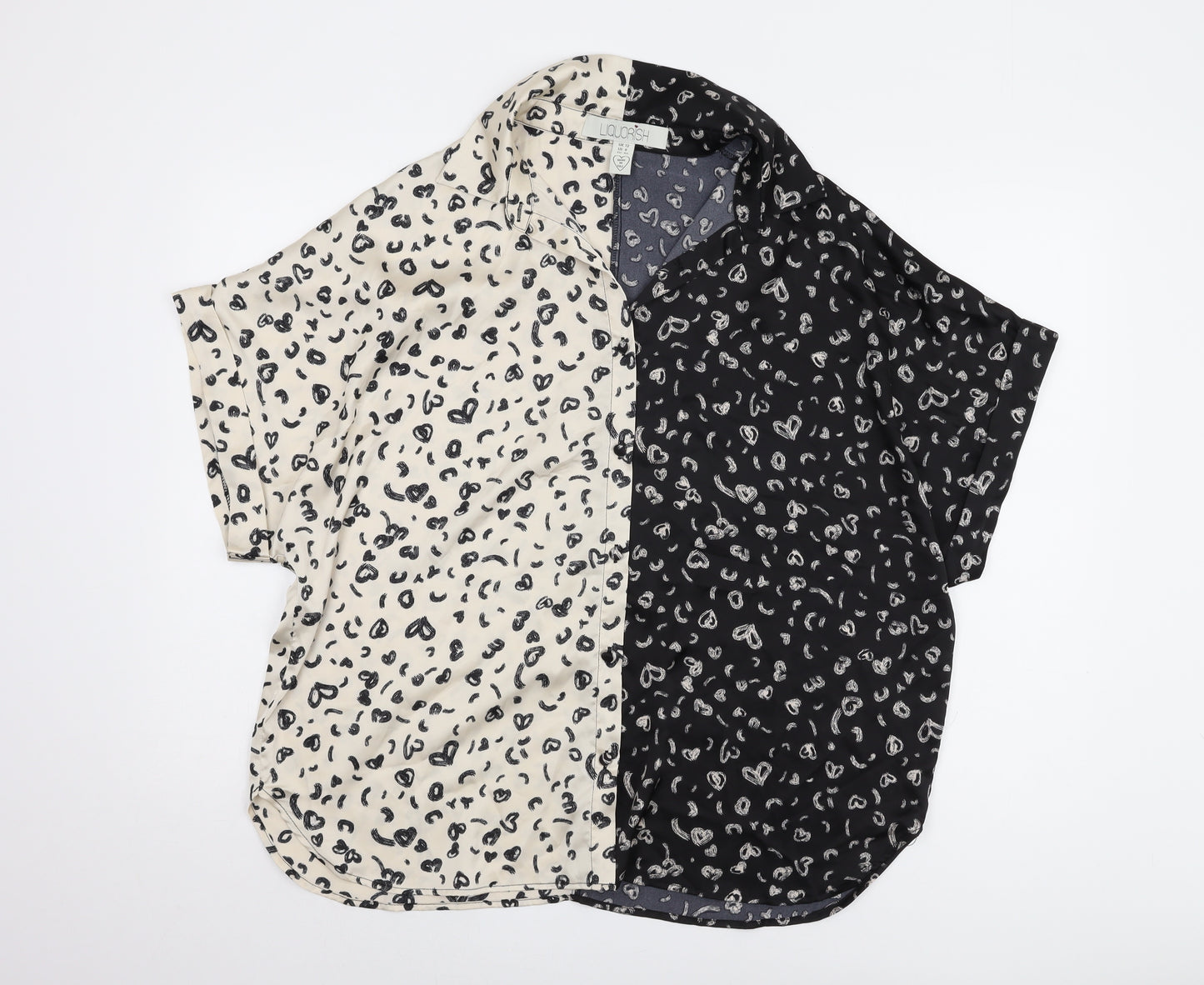 Liquorish Women's Multicoloured Animal Print Blouse, Size 12