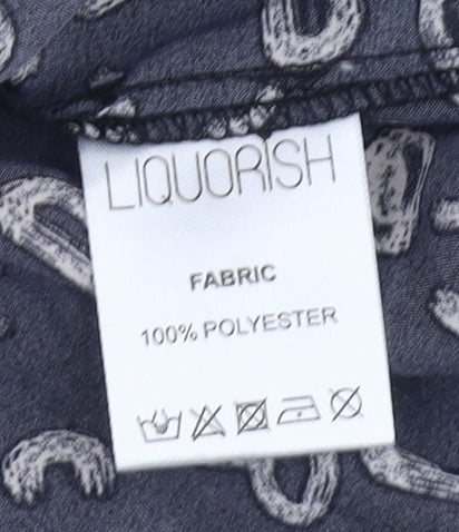 Liquorish Women's Multicoloured Animal Print Blouse, Size 12