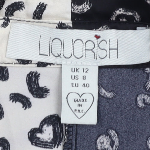 Liquorish Women's Multicoloured Animal Print Blouse, Size 12