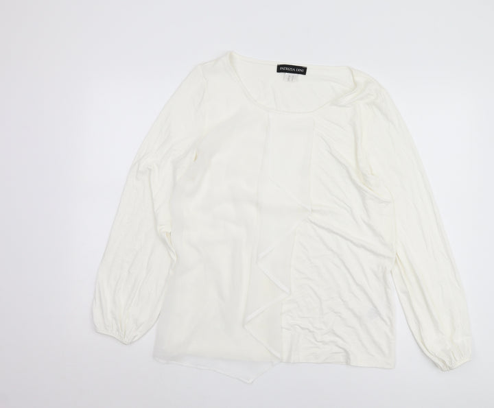 Patrizia Dini Women's White Long Sleeve Blouse Size 14