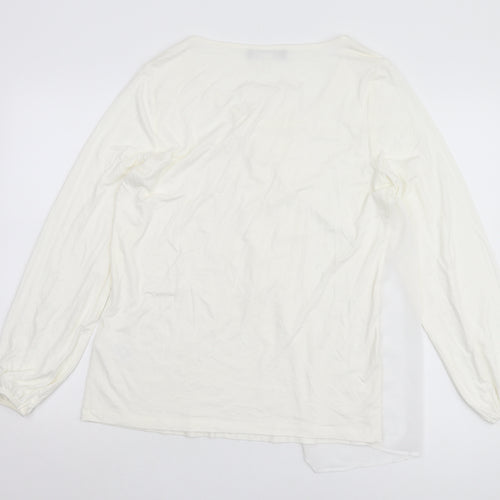 Patrizia Dini Women's White Long Sleeve Blouse Size 14