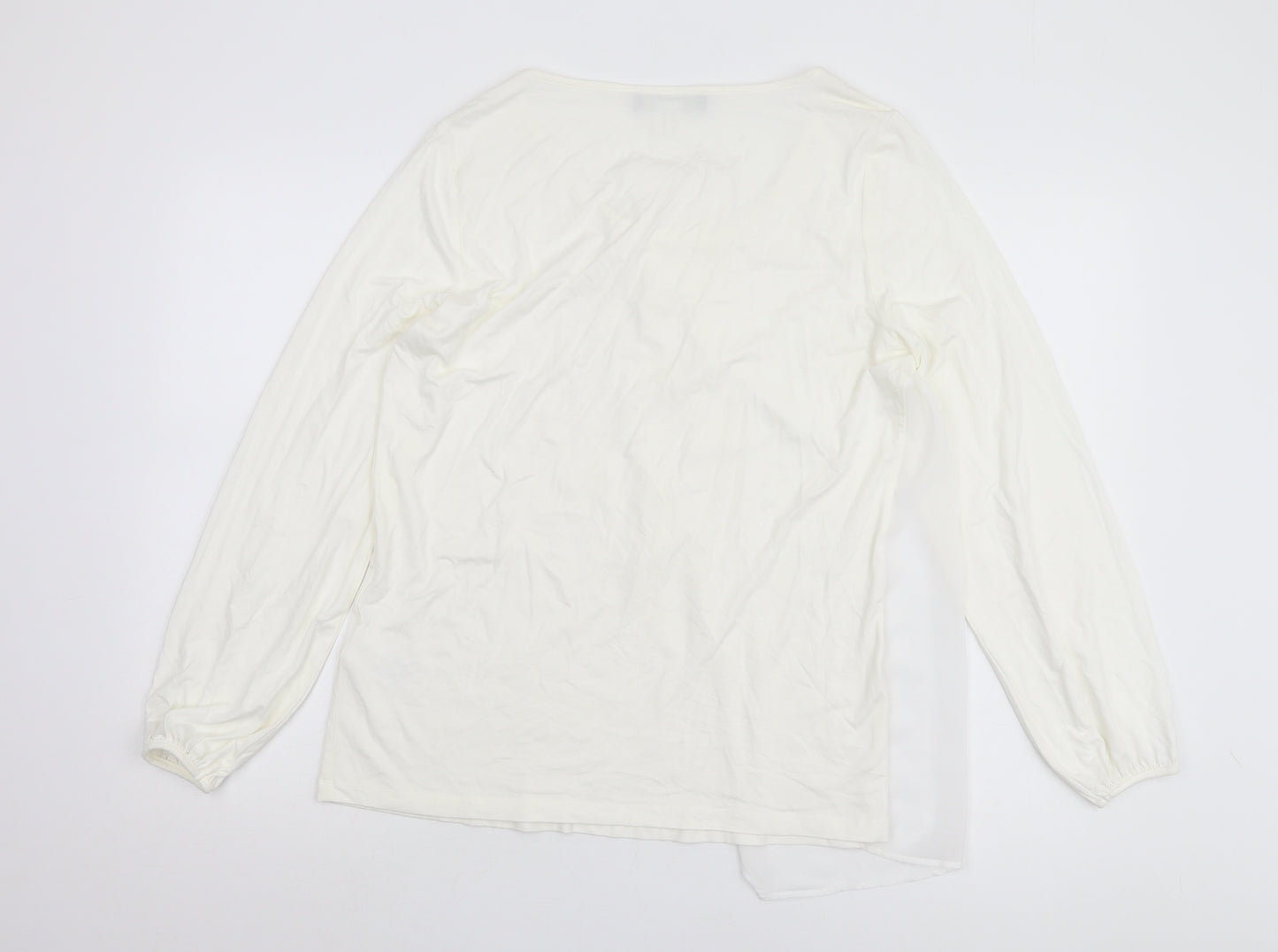 Patrizia Dini Women's White Long Sleeve Blouse Size 14