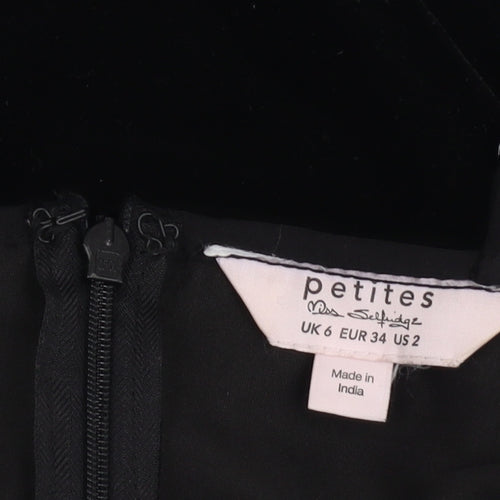 Miss Selfridge Black Petite Sleeveless Dress, Size 6