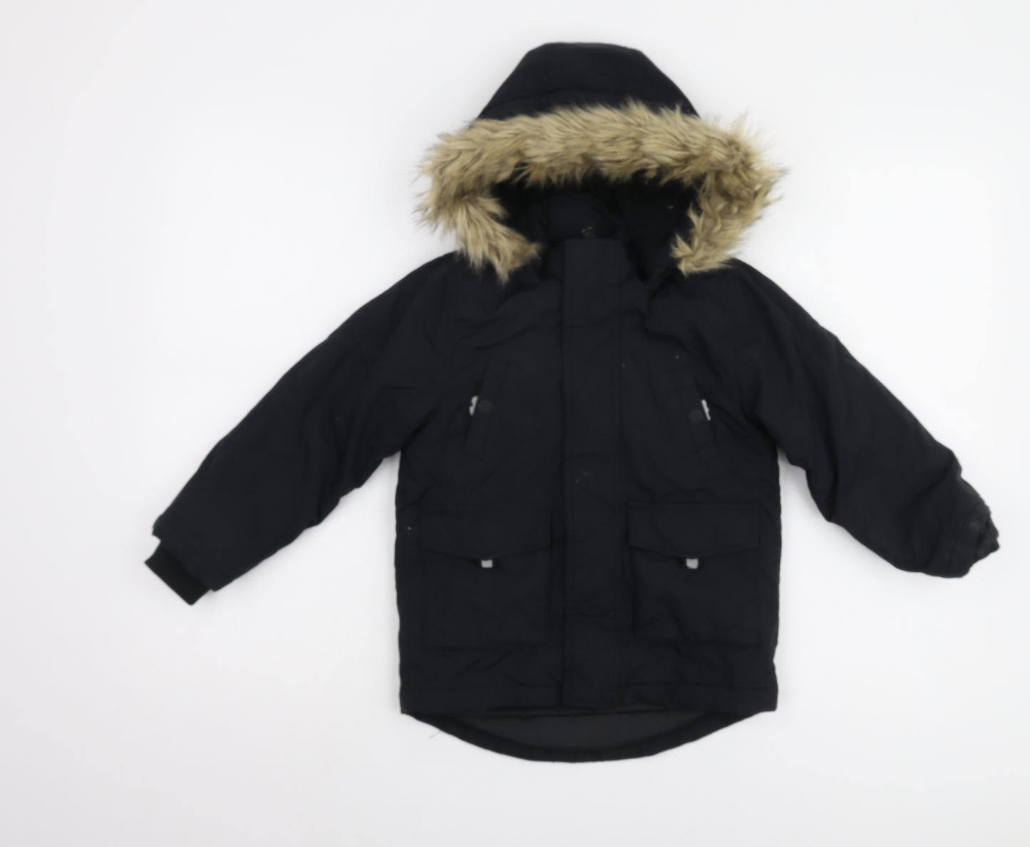 Boys' M&S Black Hooded Parka Coat, 3-4 Years, Winter Essential