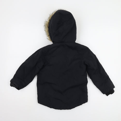 Boys' M&S Black Hooded Parka Coat, 3-4 Years, Winter Essential