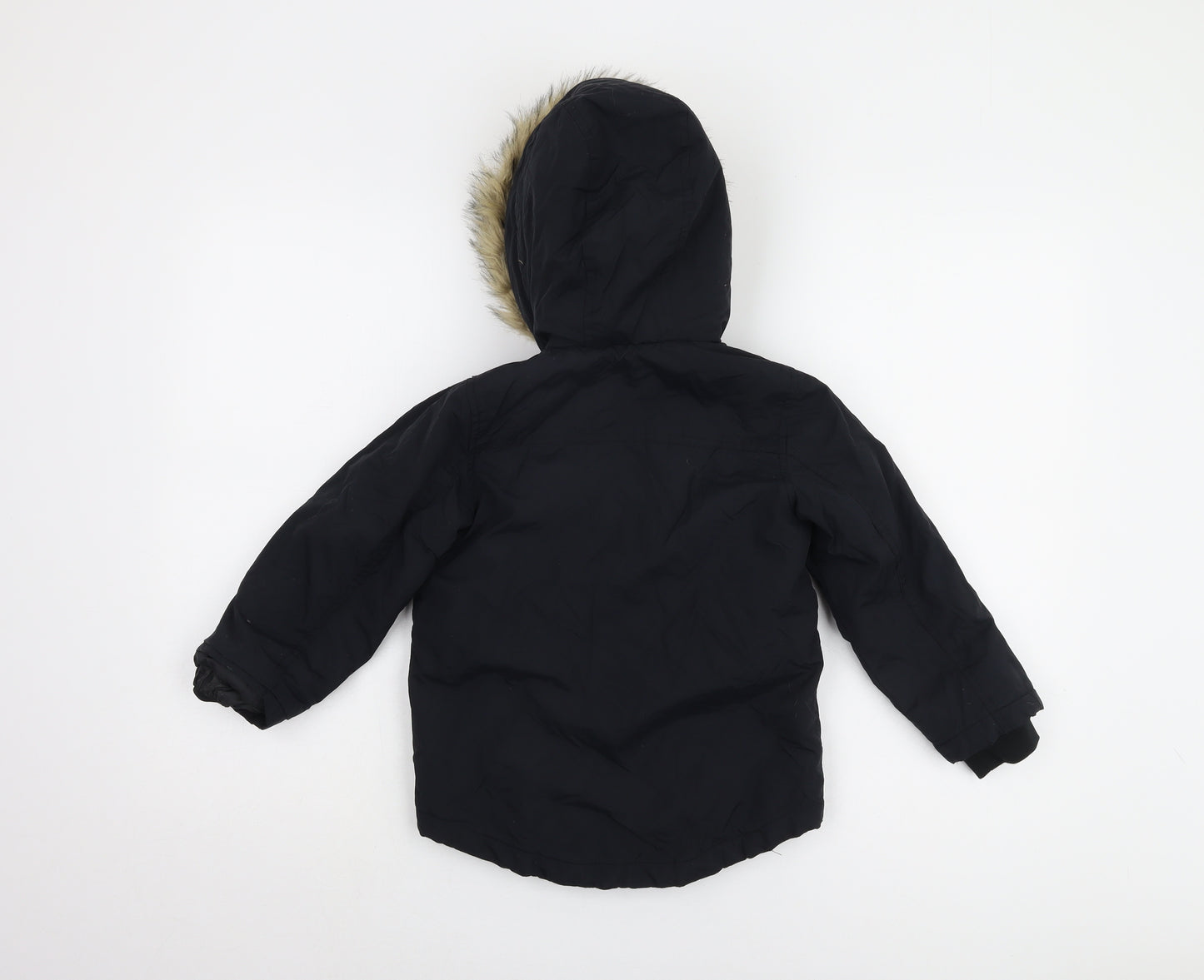 Boys' M&S Black Hooded Parka Coat, 3-4 Years, Winter Essential