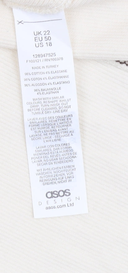 ASOS Design Women’s Ivory Knit Dress, Plus Size 22