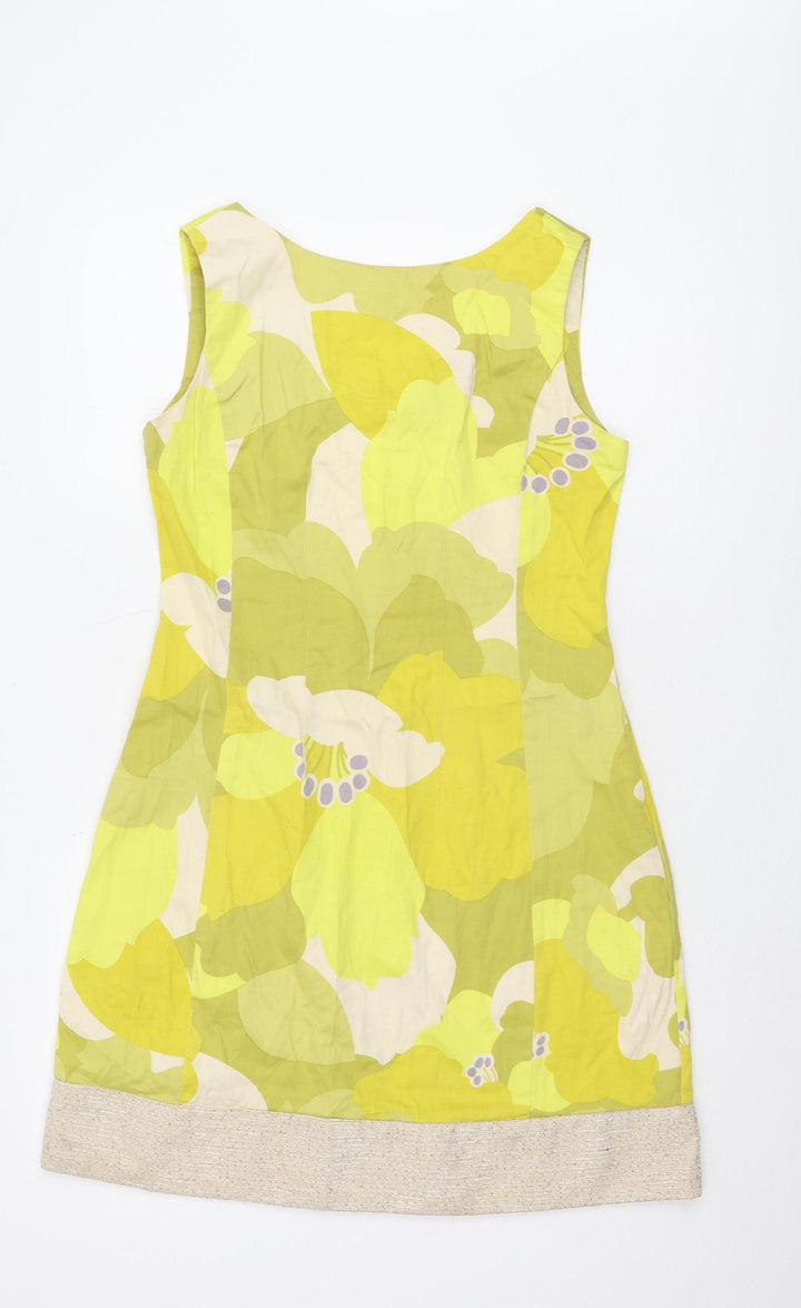BCBGMAXAZRIA Women's Green Floral Shift Dress M
