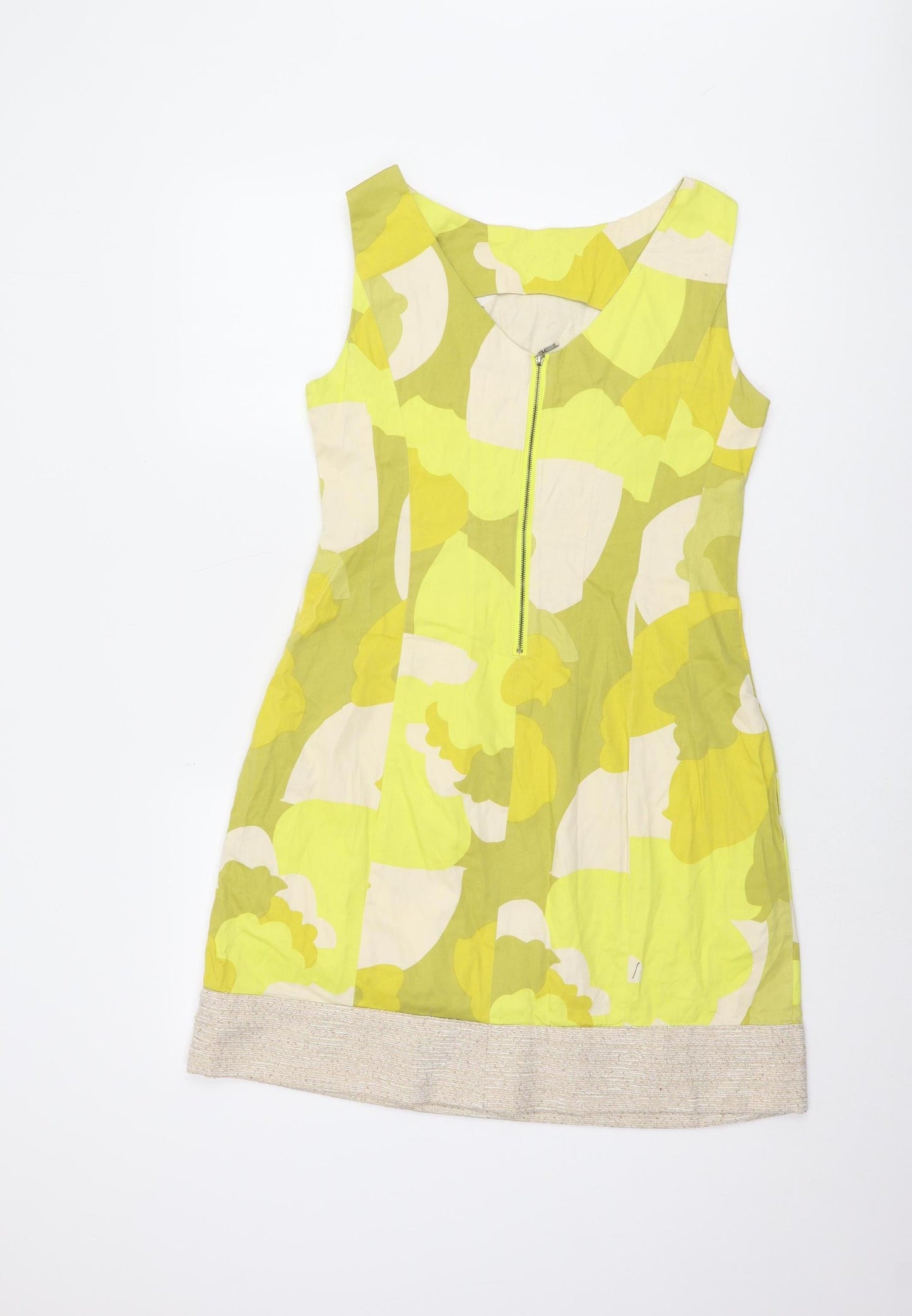 BCBGMAXAZRIA Women's Green Floral Shift Dress M