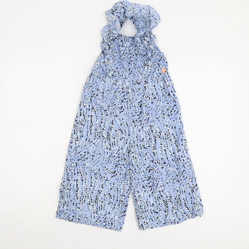 Angel & Rocket Girls Blue Animal Print Jumpsuit 4 Years Cotton