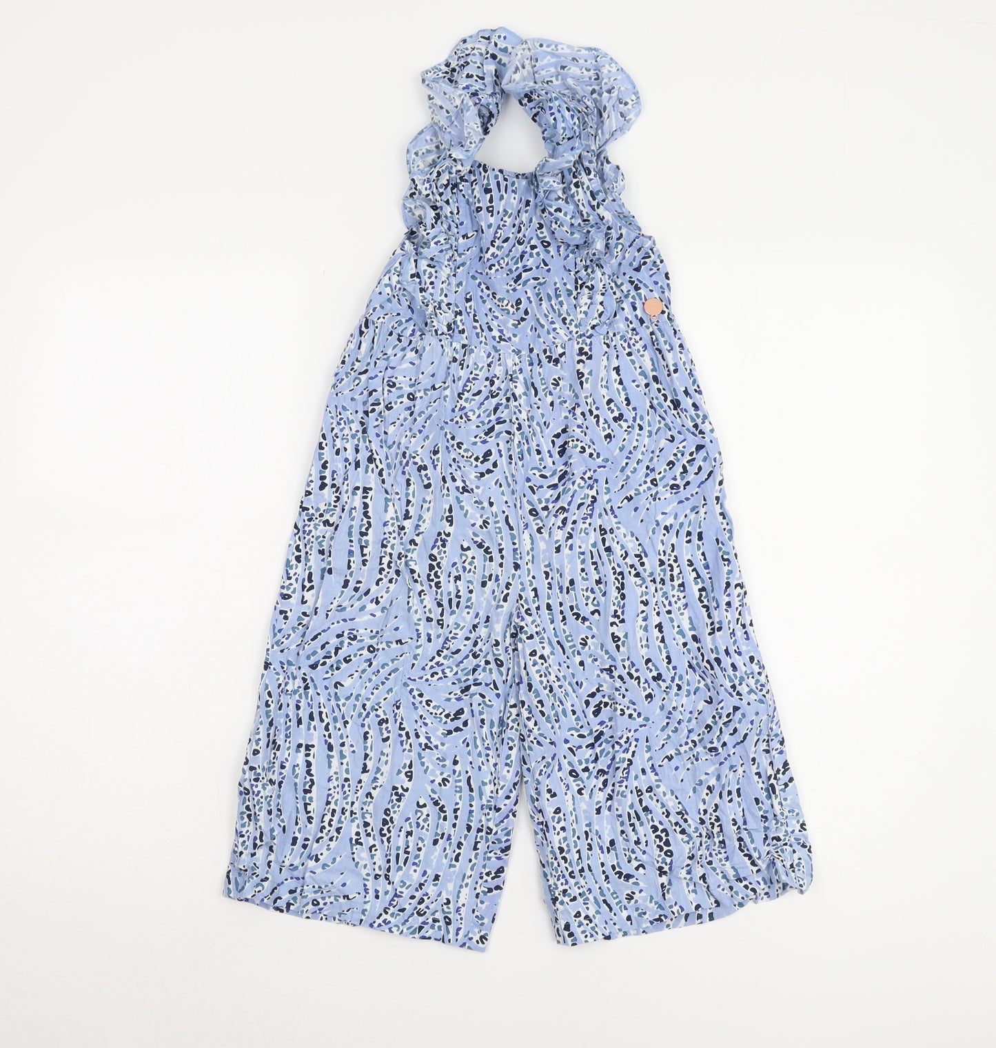 Angel & Rocket Girls Blue Animal Print Jumpsuit 4 Years Cotton