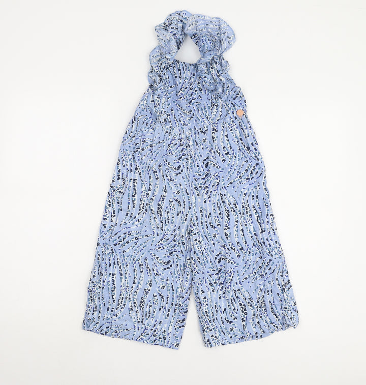 Angel & Rocket Girls Blue Animal Print Jumpsuit 4 Years Cotton