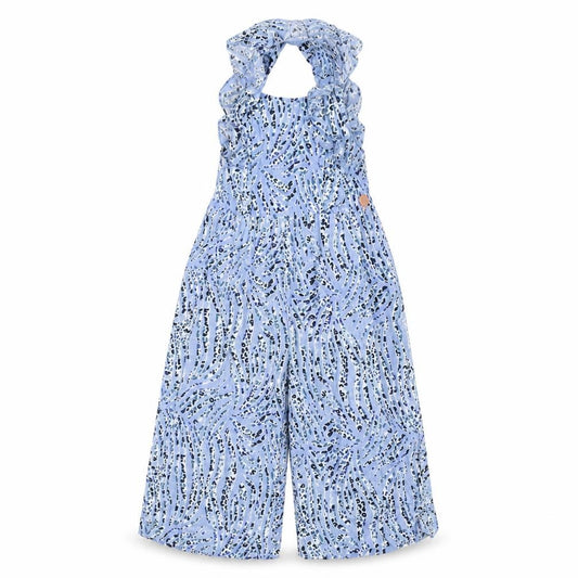 Angel & Rocket Girls Blue Animal Print Jumpsuit 4 Years Cotton