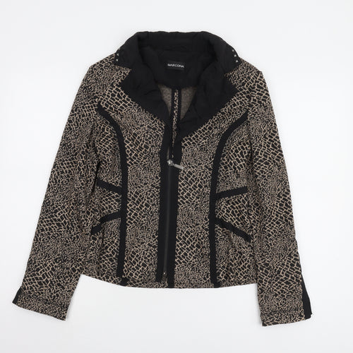 Marcona Women's Beige Black Animal Print Jacket Size 10