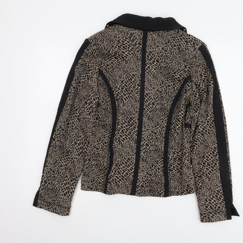 Marcona Women's Beige Black Animal Print Jacket Size 10