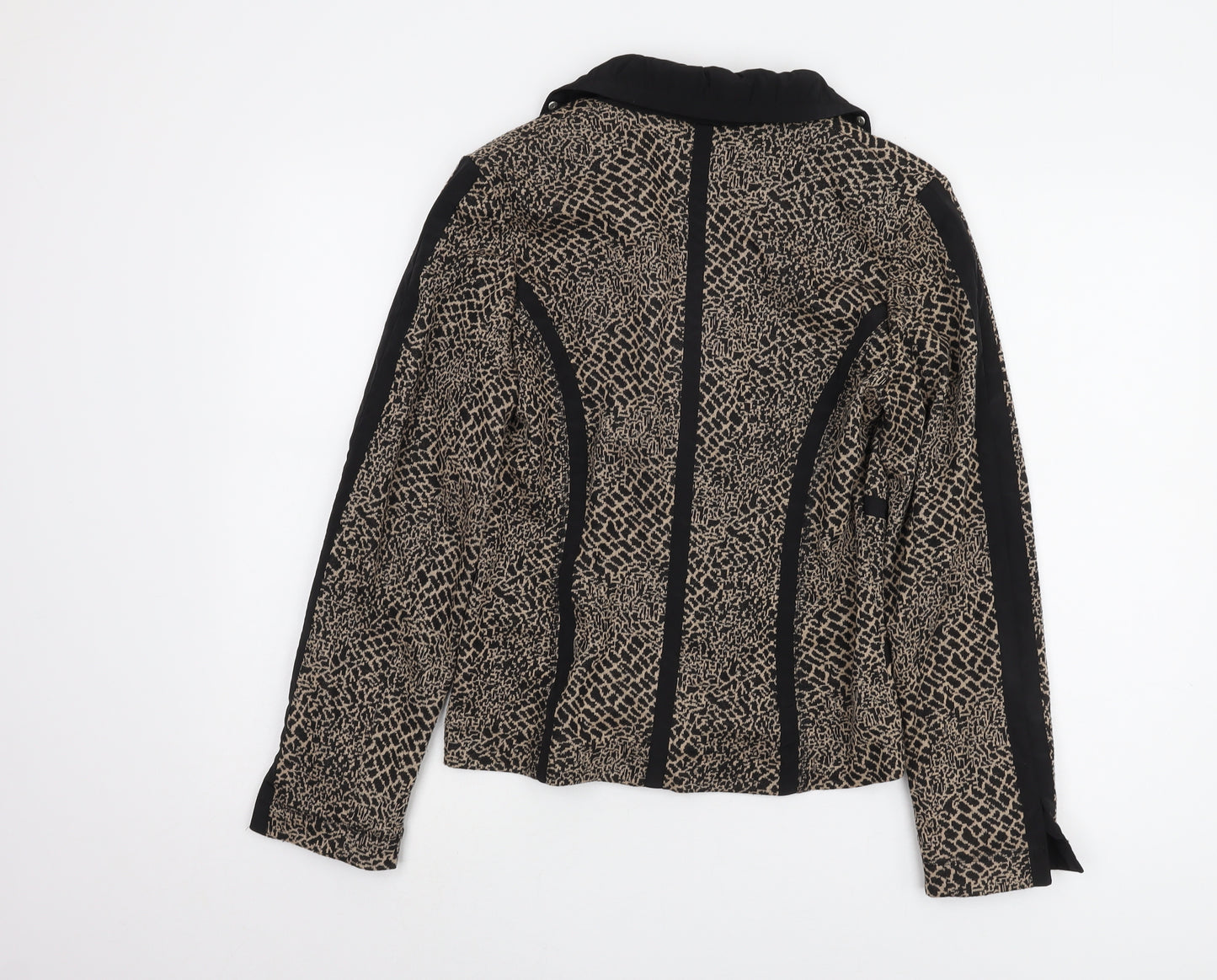 Marcona Women's Beige Black Animal Print Jacket Size 10