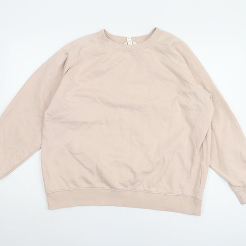 H&M Women's Beige Medium Pullover Sweatshirt