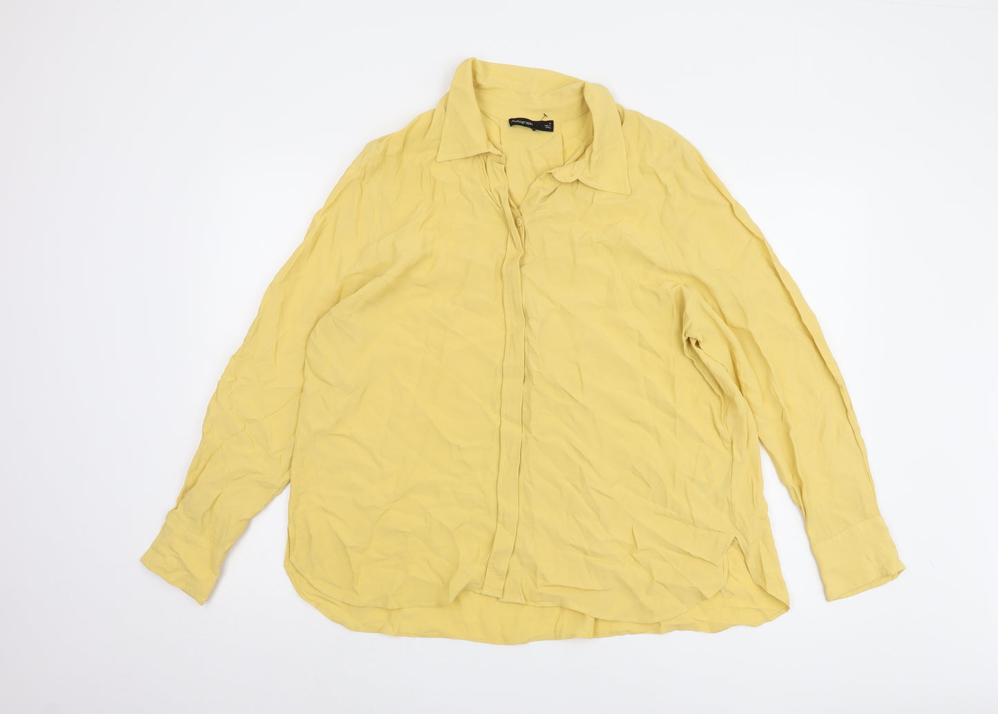 Marks and Spencer Women's Yellow Button-Up Shirt