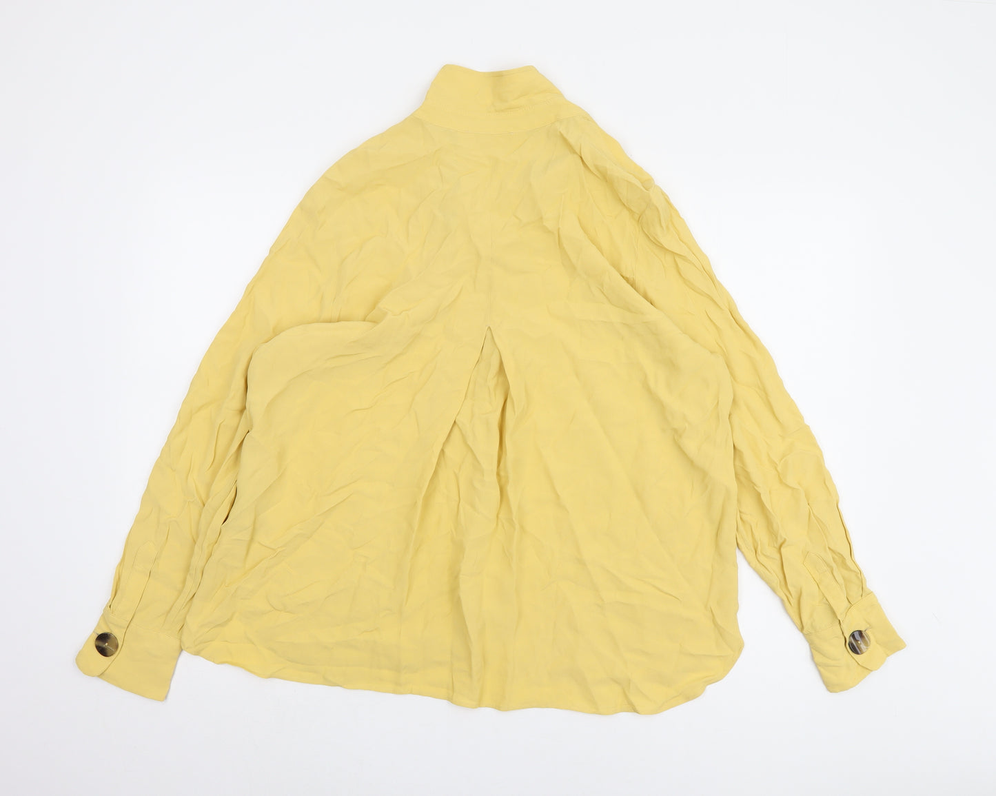 Marks and Spencer Women's Yellow Button-Up Shirt