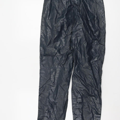 River Island Women's Black Animal Print Trousers