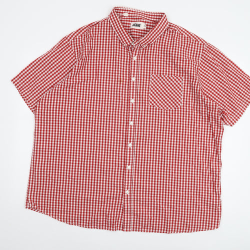Jacamo Men's Red Check Cotton Button-Up Shirt 2XL