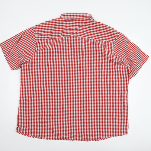 Jacamo Men's Red Check Cotton Button-Up Shirt 2XL