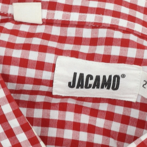 Jacamo Men's Red Check Cotton Button-Up Shirt 2XL