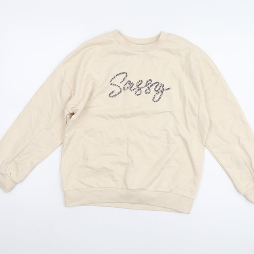 Marks and Spencer Girls Beige Pullover Sweatshirt 10-11 Years
