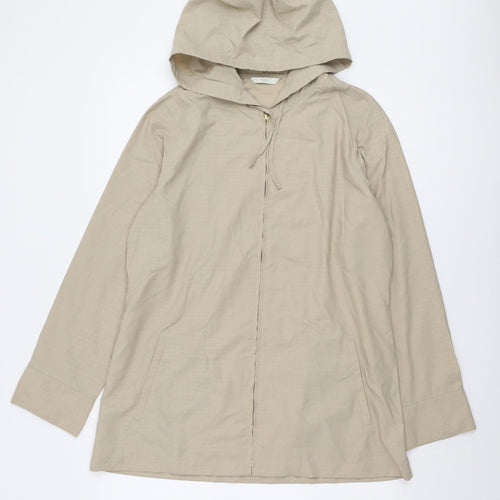 Marks and Spencer Women's Beige Hooded Rain Coat Size 14