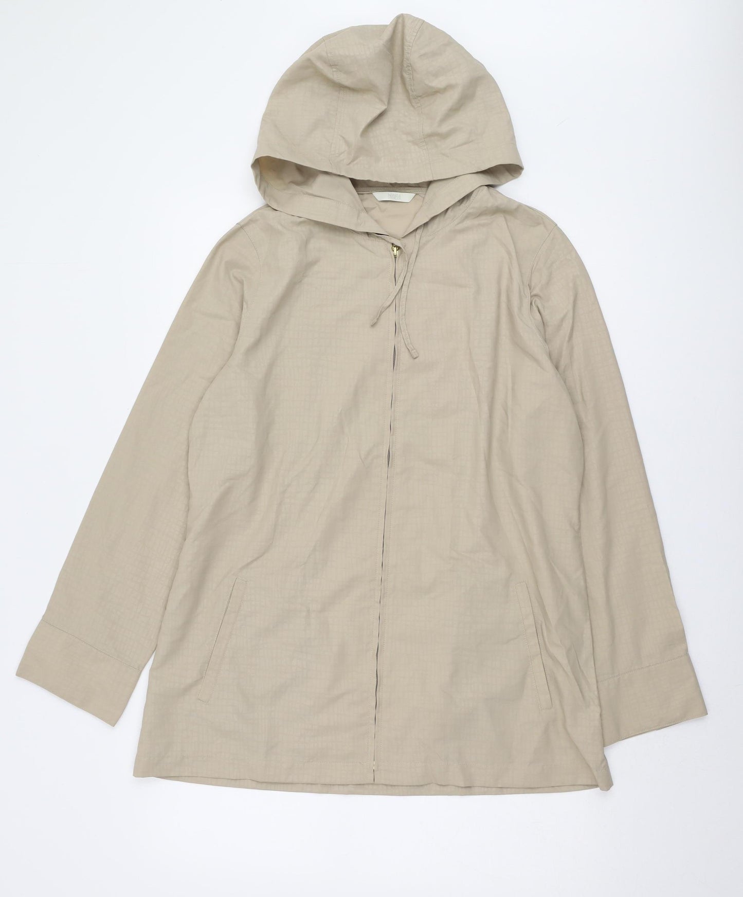 Marks and Spencer Women's Beige Hooded Rain Coat Size 14