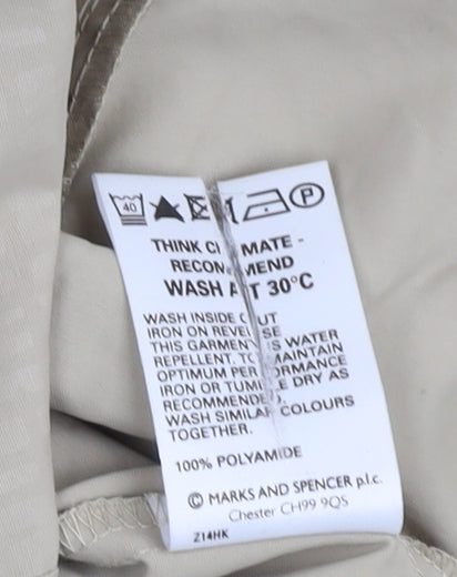 Marks and Spencer Women's Beige Hooded Rain Coat Size 14