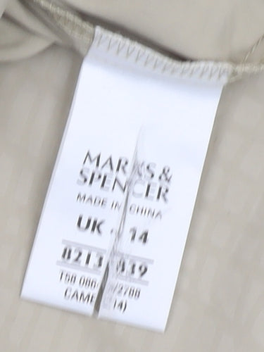Marks and Spencer Women's Beige Hooded Rain Coat Size 14
