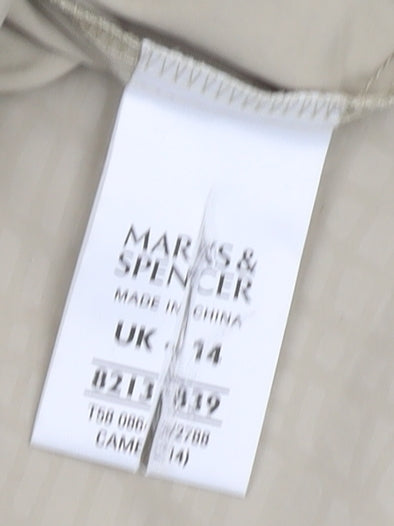 Marks and Spencer Women's Beige Hooded Rain Coat Size 14