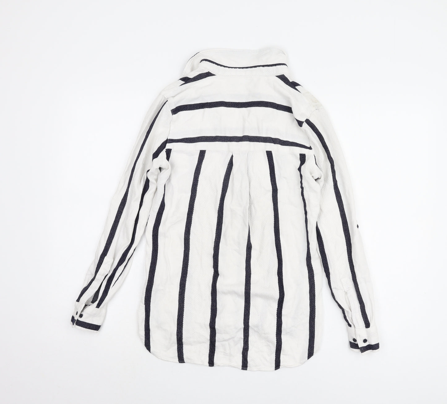 Next Women's White Striped Button-Up Shirt Size 6