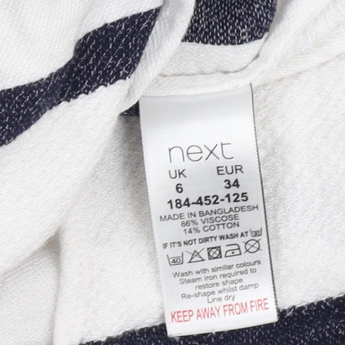 Next Women's White Striped Button-Up Shirt Size 6