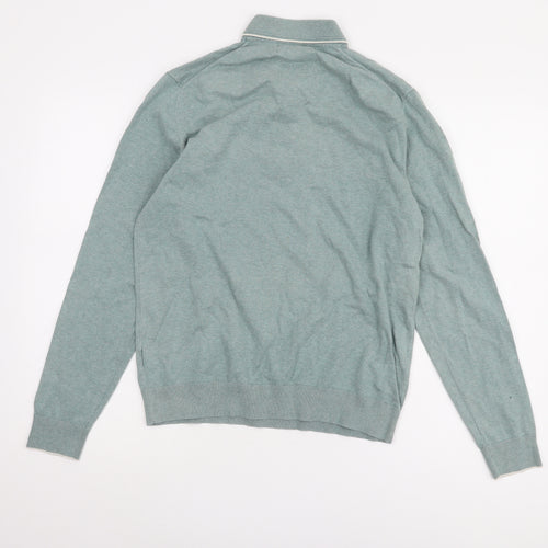 Marks and Spencer Men's Green Henley Jumper M