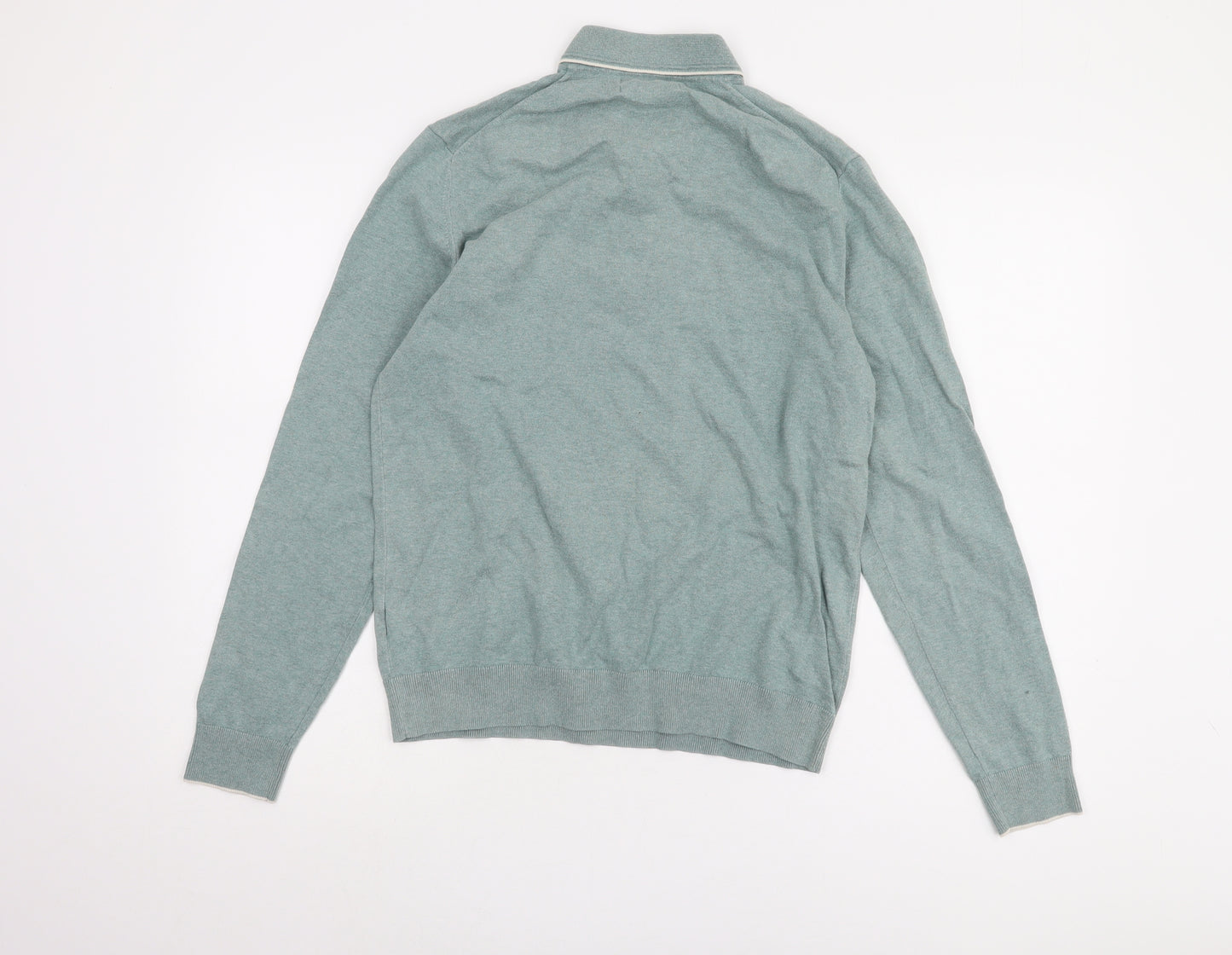 Marks and Spencer Men's Green Henley Jumper M