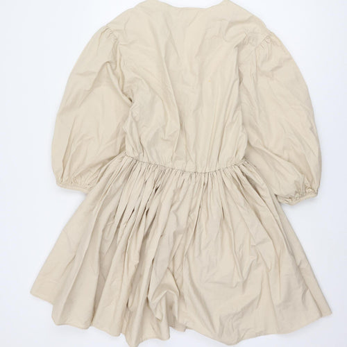 H&M Women's Beige A-Line Dress Size 12