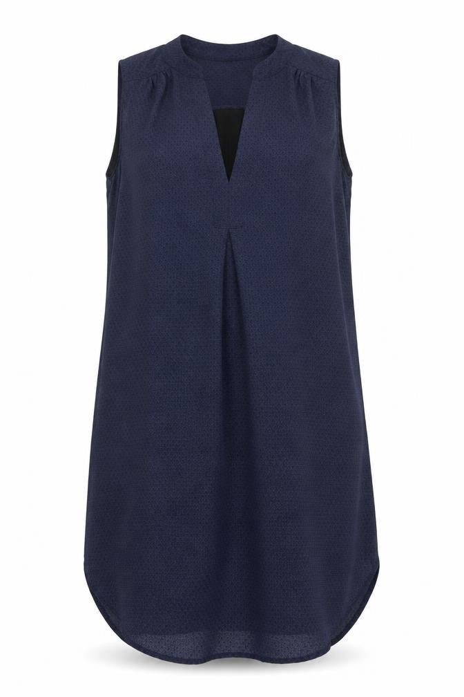 Front view of H&M Women's Blue Sleeveless Dress, size 4