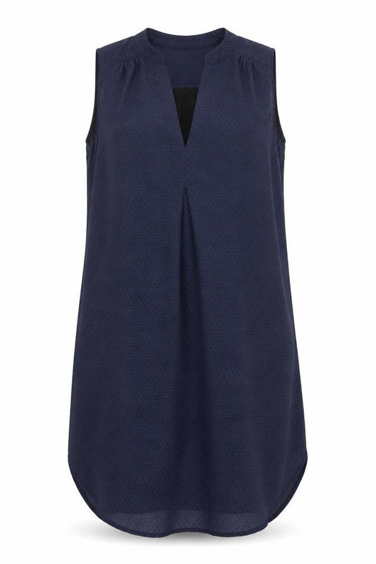 Front view of H&M Women's Blue Sleeveless Dress, size 4