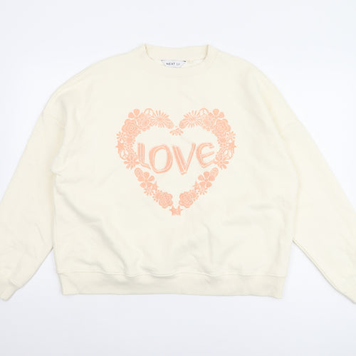 Next Women's Ivory Floral Pullover Sweatshirt L