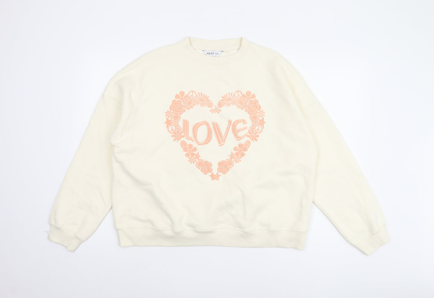 Next Women's Ivory Floral Pullover Sweatshirt L
