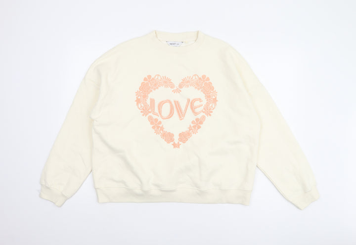 Next Women's Ivory Floral Pullover Sweatshirt L