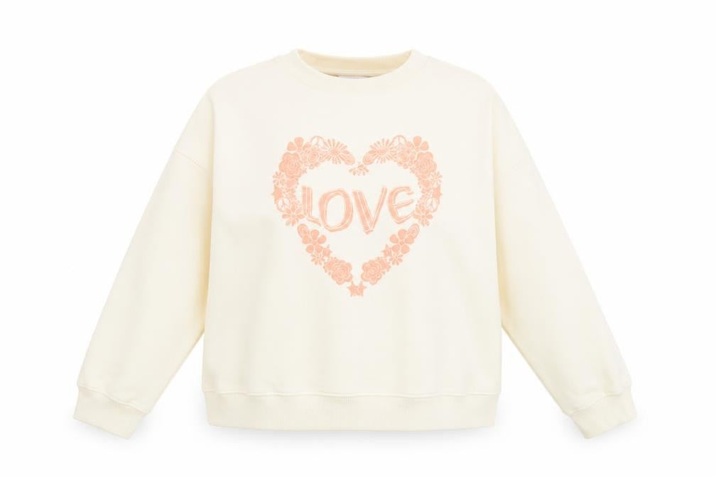 Front view of Next Women's Ivory Floral Pullover Sweatshirt L