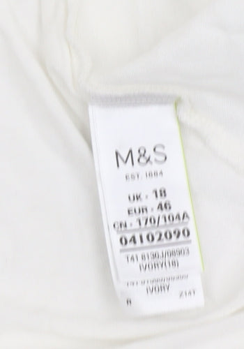 Marks and Spencer Women's Ivory Relaxed Top, Size 18