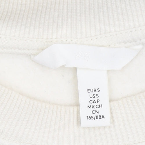 H&M Unisex White Striped Sweatshirt - Size 12 Pullover